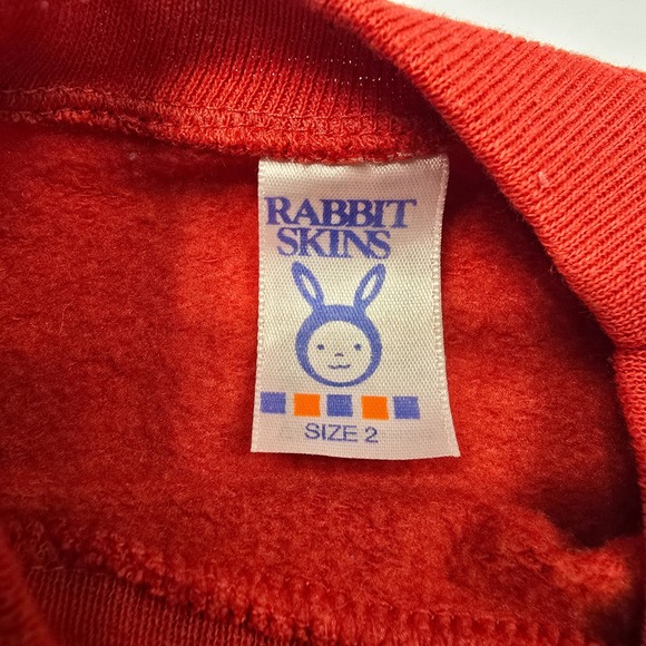 Rabbit Skins Vintage Baby's First Christmas Sweatshirt Holiday Red Size 2 - Picture 4 of 5